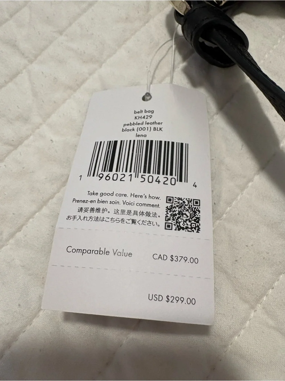 Kate Spade Black Pebbled Leather Crossbody Belt Bag